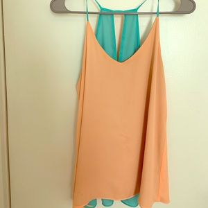 Reversible Coral & Aqua Top